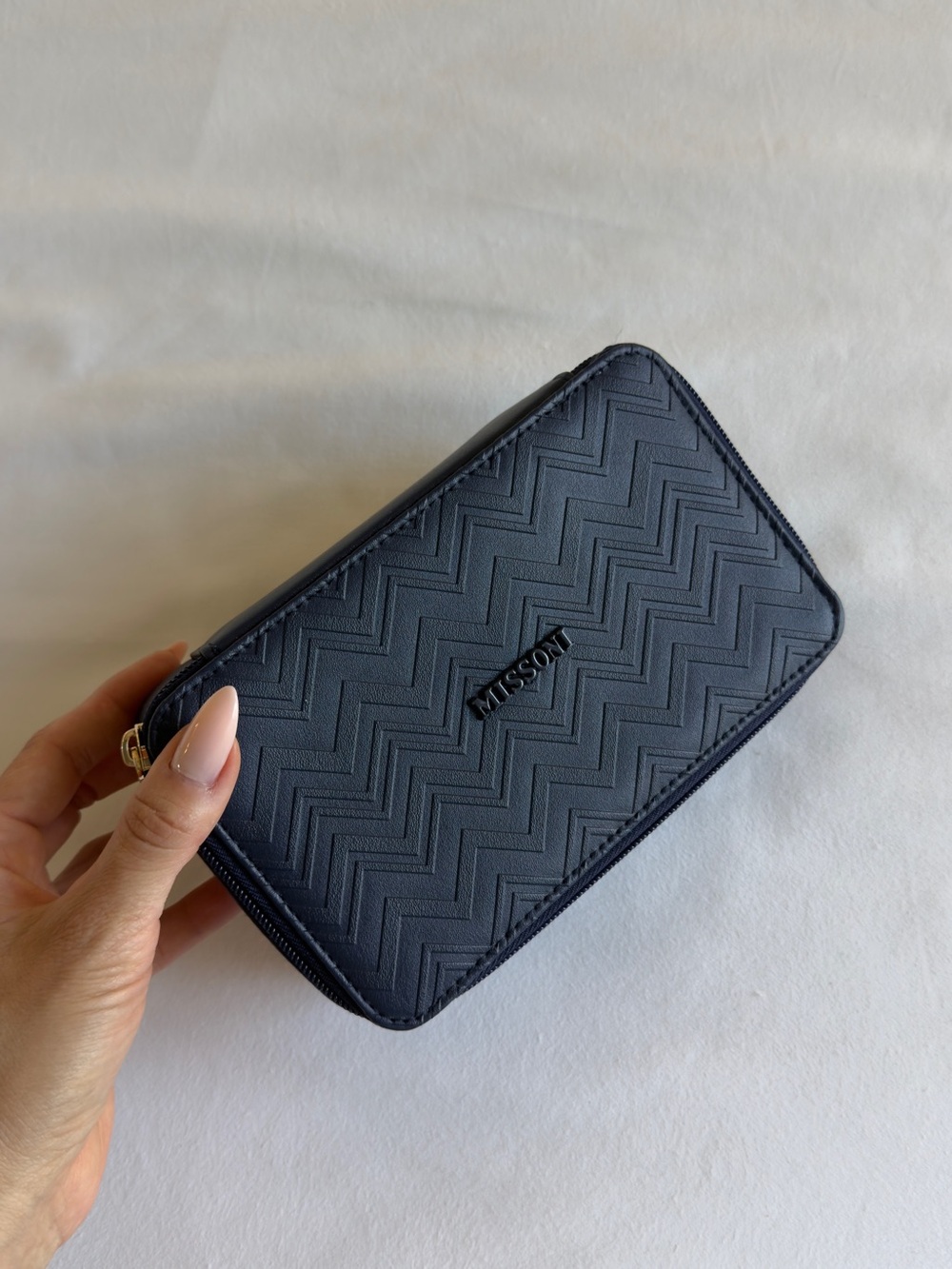 Missoni Navy Chevron Zip-Around Toiletry bag